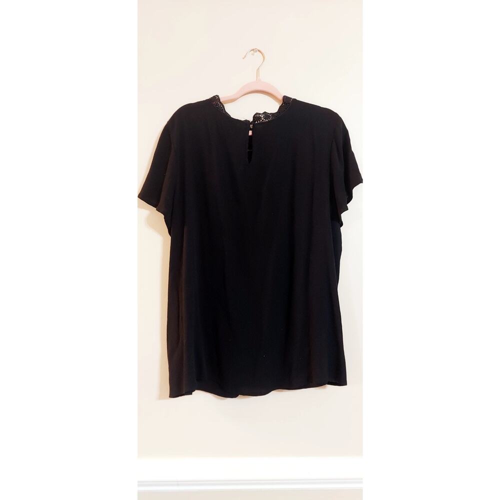 Torrid Size 1X Womens Black Lace Cap Sleeve Blouse Top